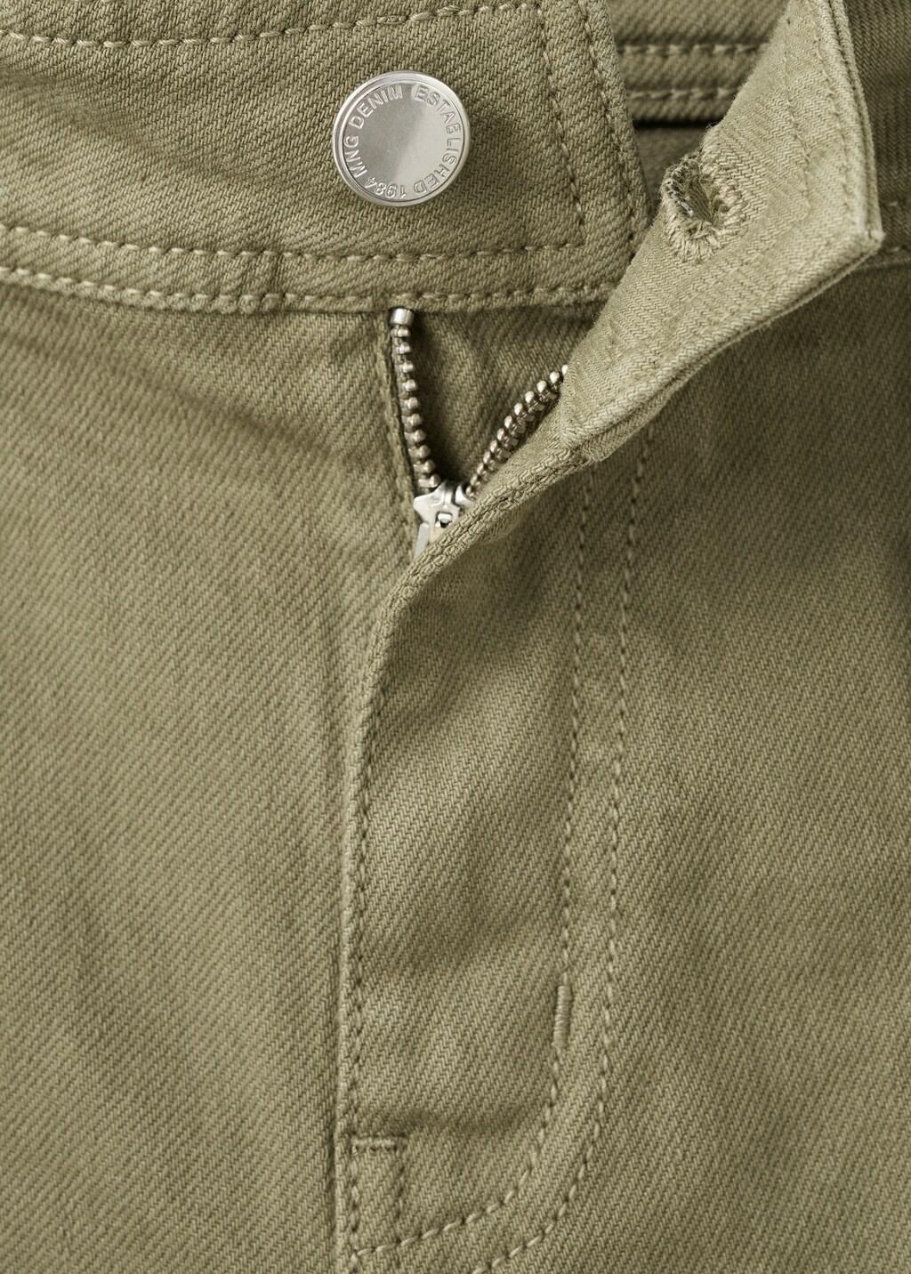 Khaki Wide-Leg Jeans With Pockets, 0201_37, large image number 1