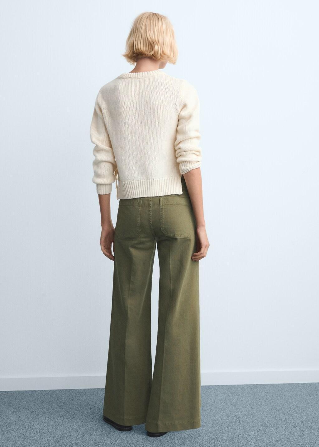 Khaki Wide-Leg Jeans With Pockets, 0201_37, large image number 2