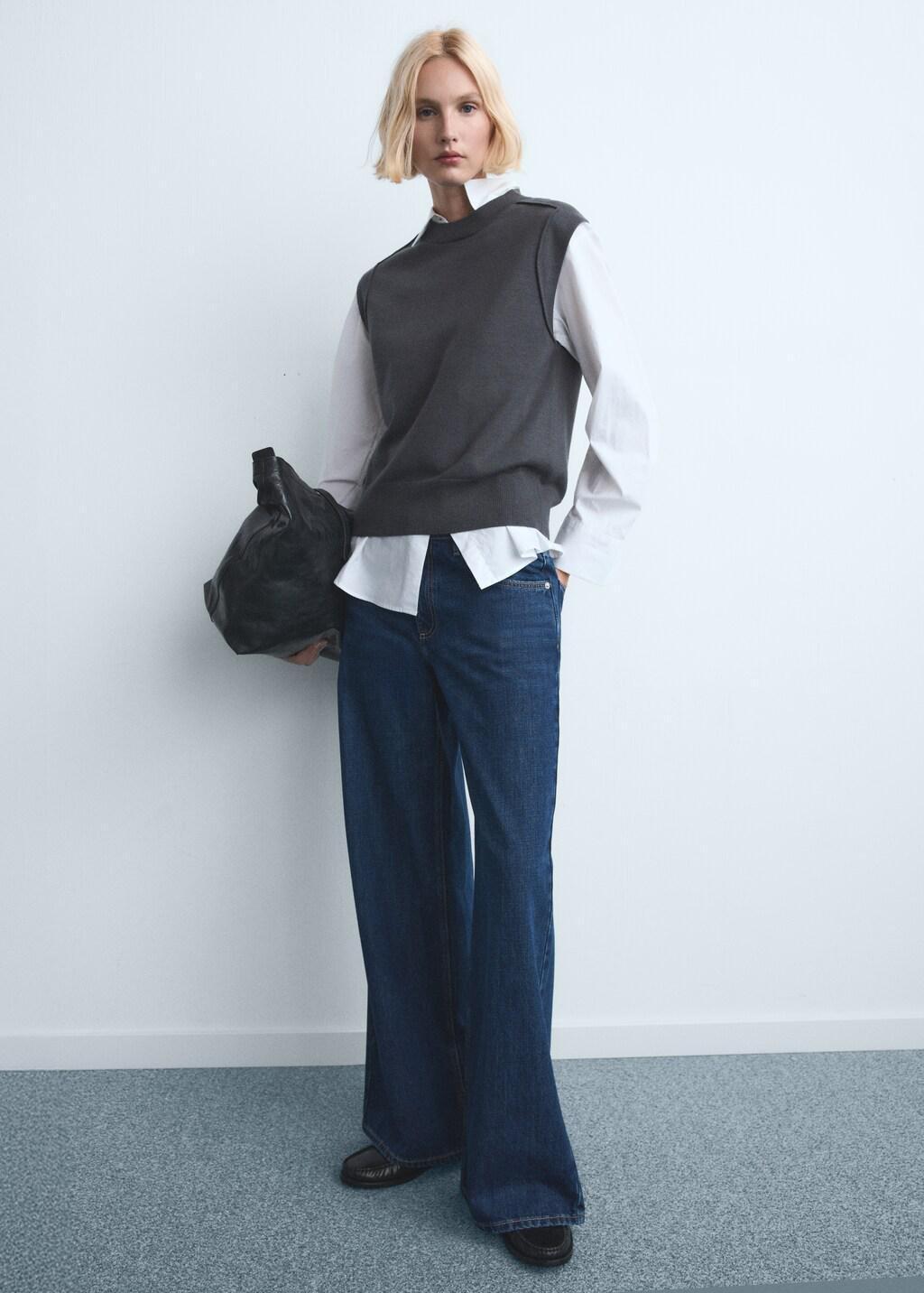 Blue Low-Rise Wide-Leg Jeans, 0201_TO, large image number 0