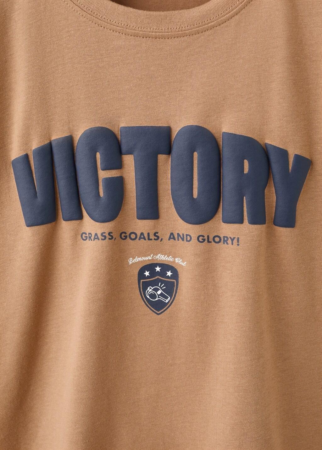 Brown Printed Cotton-Blend T-Shirt, Kids Boys, Dark Brown, large image number 3