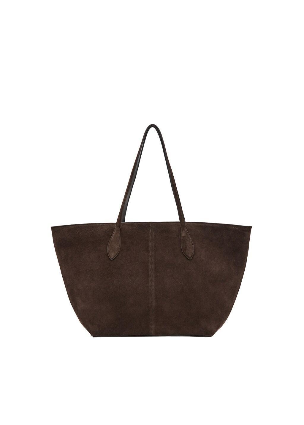 Brown Suede Shopper Bag, 0201_30, large image number 3