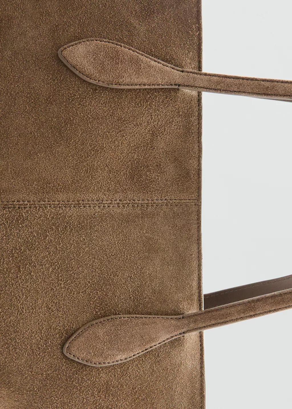 Brown Suede Shopper Bag, 0201_35, large image number 1