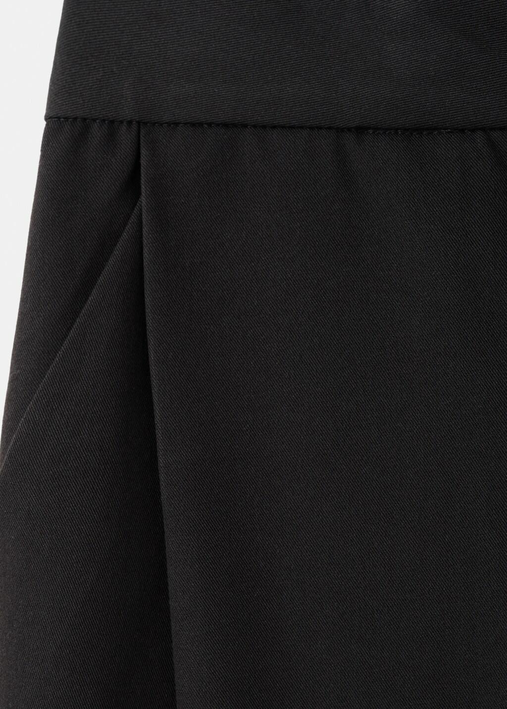Black Wide-Legged Pleated Trousers, Black, large image number 9