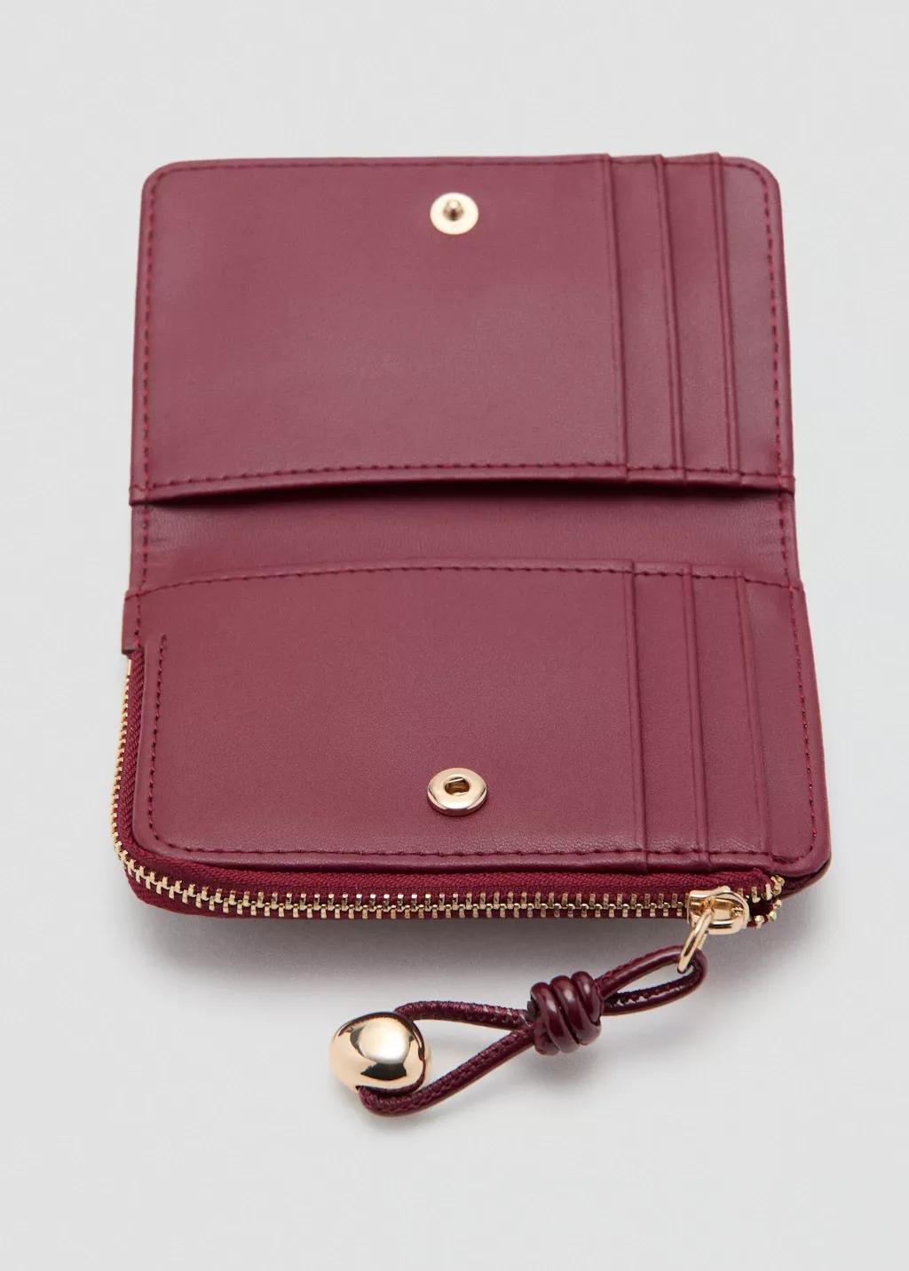 Dark Red Mini-Bead Small Purse, Dark Red, medium