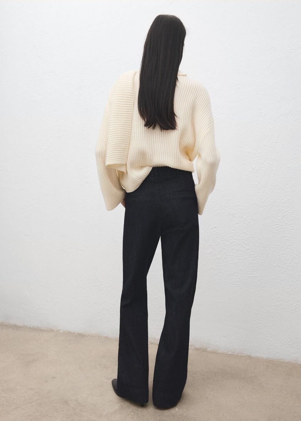 Blue Wide-Leg Denim Trousers, Open Blue, large image number 2