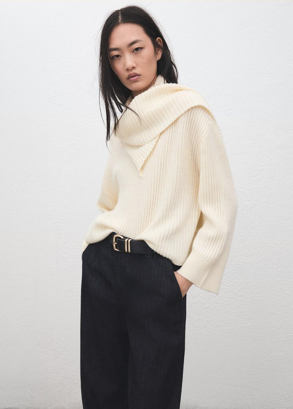 Blue Wide-Leg Denim Trousers, Open Blue, large image number 4