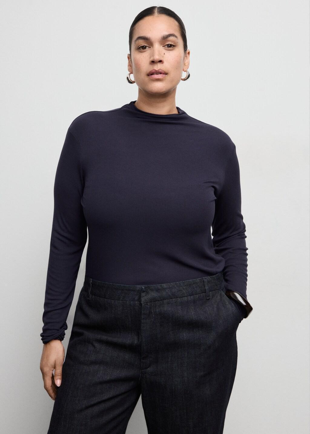 Blue Wide-Leg Denim Trousers, Open Blue, large image number 6