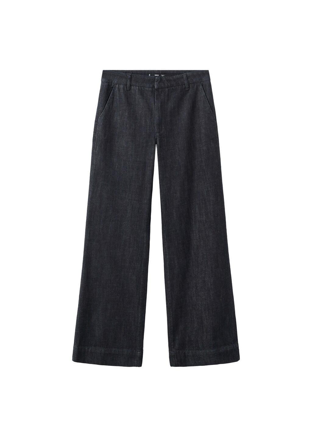 Blue Wide-Leg Denim Trousers, Open Blue, large image number 7