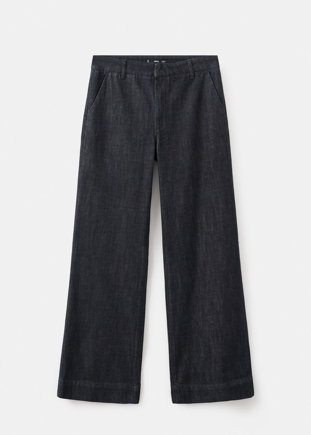 Blue Wide-Leg Denim Trousers, Open Blue, large image number 8
