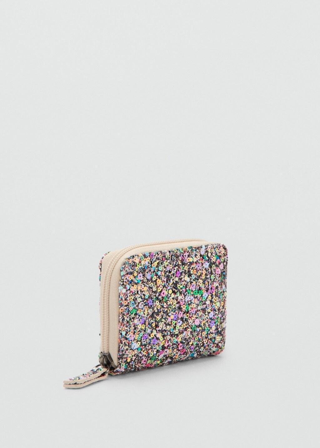 Pink Glitter Sparkle Wallet, Kids Girls, Pink, large image number 0