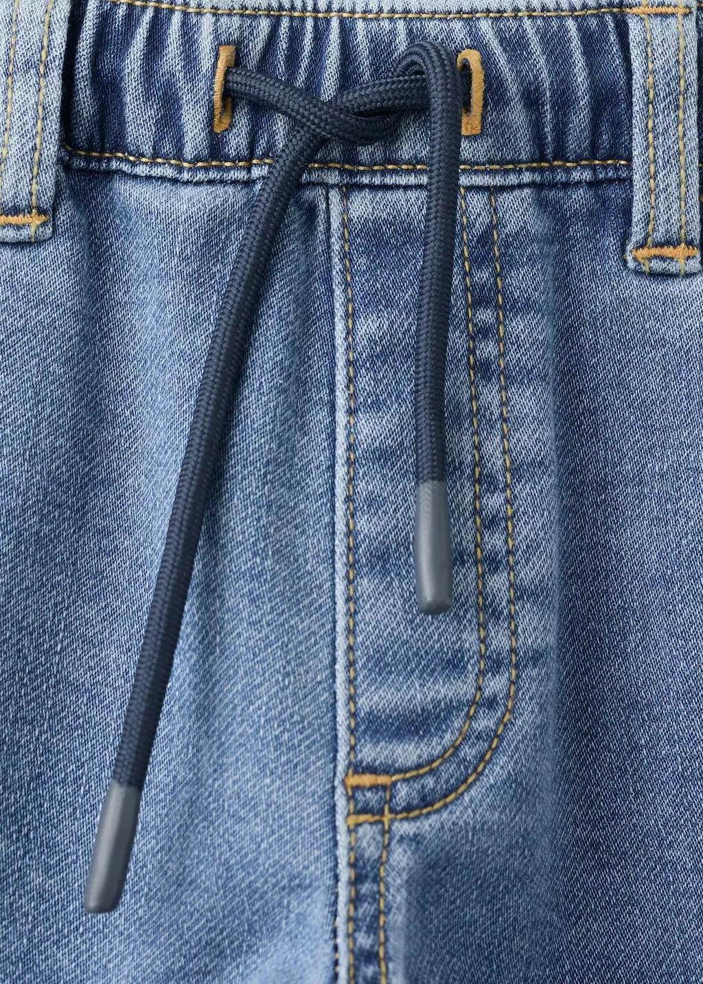 Blue Comfy Jeans With Drawstring, Kids Boy, Open Blue, medium