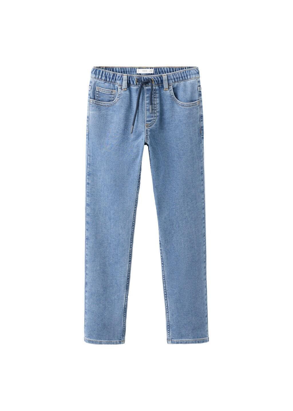 Blue Comfy Jeans With Drawstring, Kids Boy, Open Blue, large image number 4