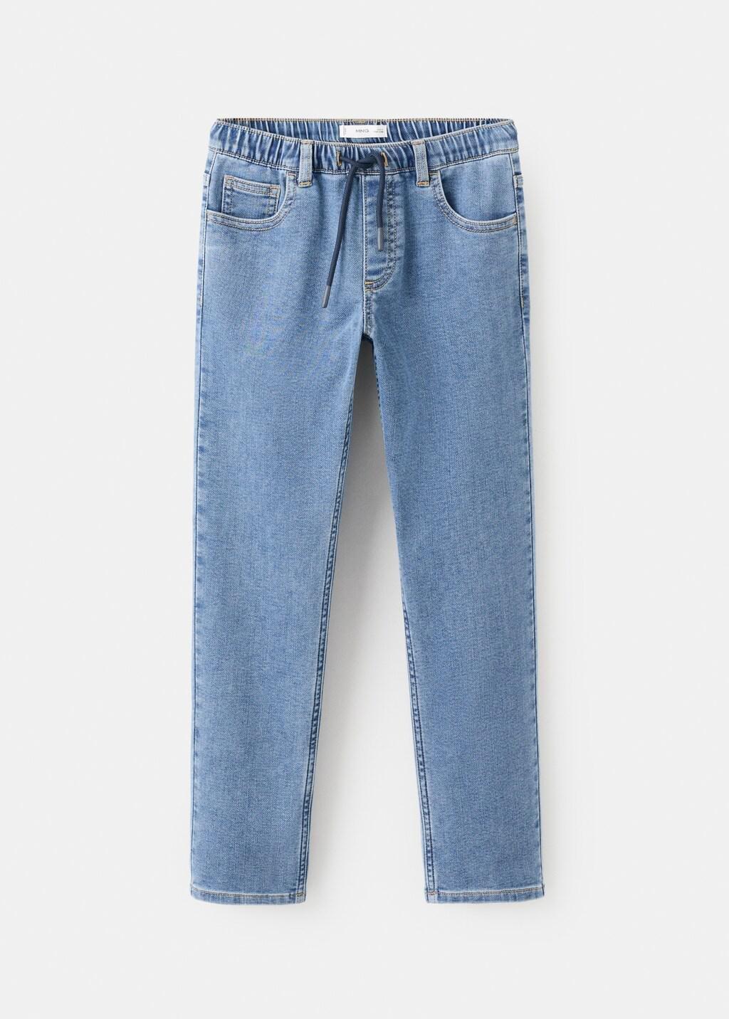 Blue Comfy Jeans With Drawstring, Kids Boy, Open Blue, large image number 5