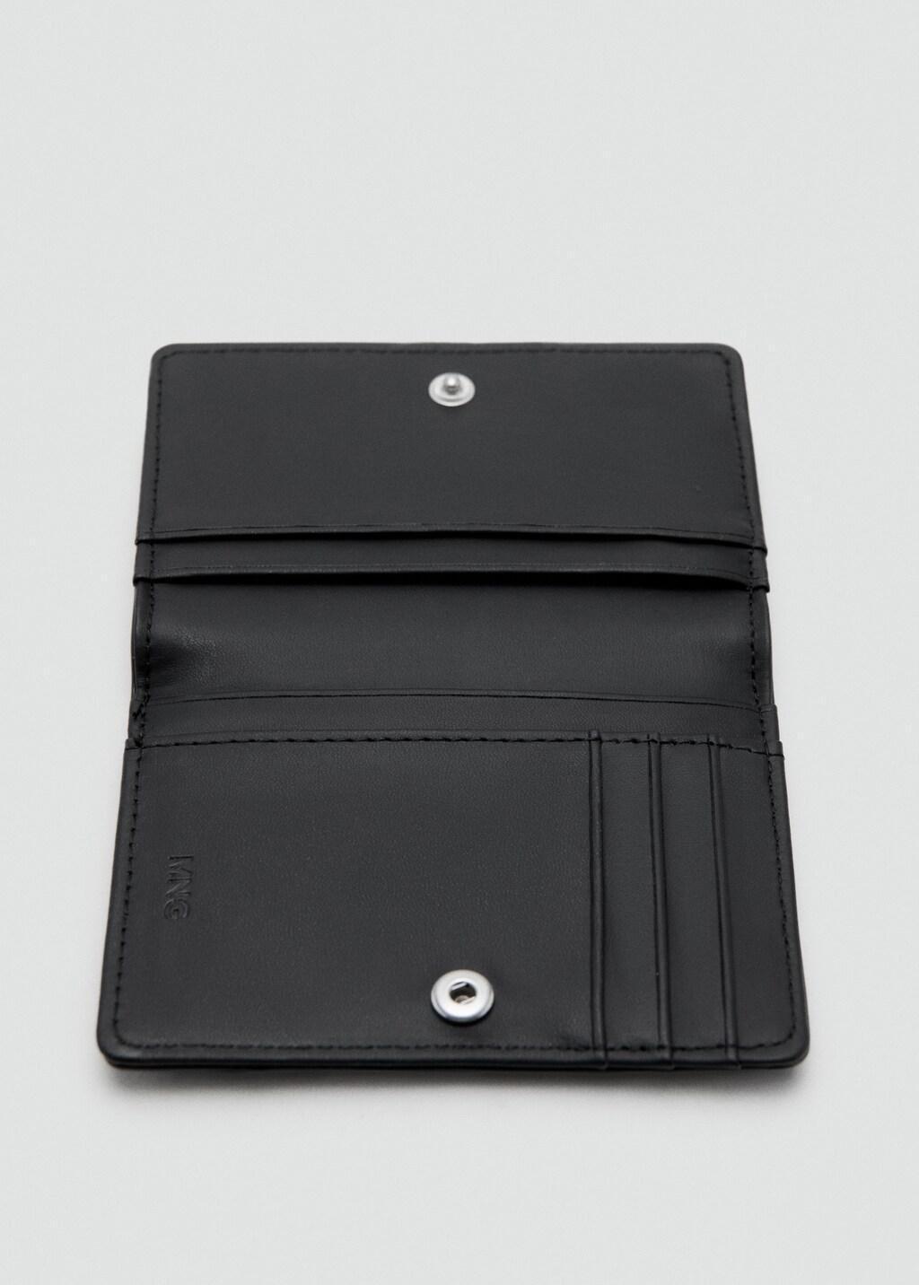Black Wallet With Embossed Effect, Black, medium