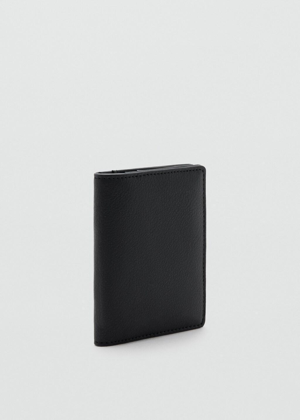 Black Wallet With Embossed Effect, Black, medium