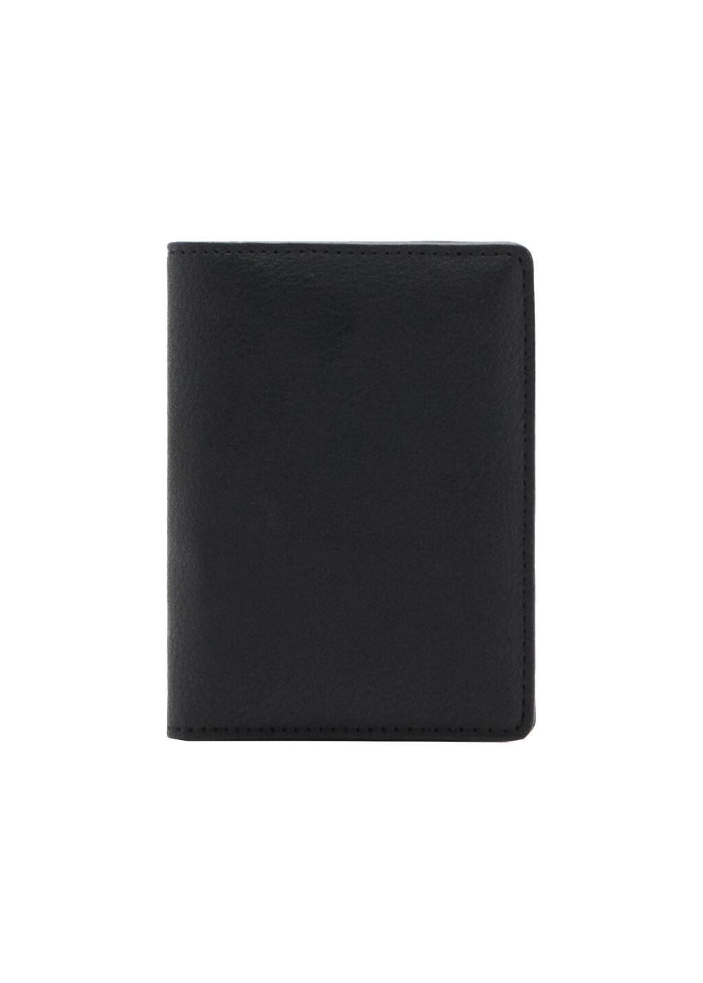 Black Wallet With Embossed Effect, Black, medium