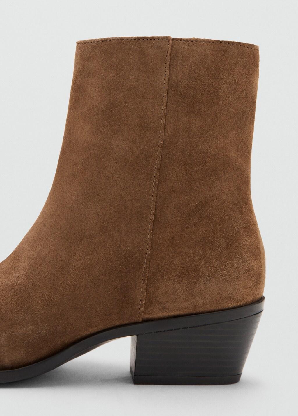 Brown Heel Suede Ankle Boot, 0201_09, large image number 2