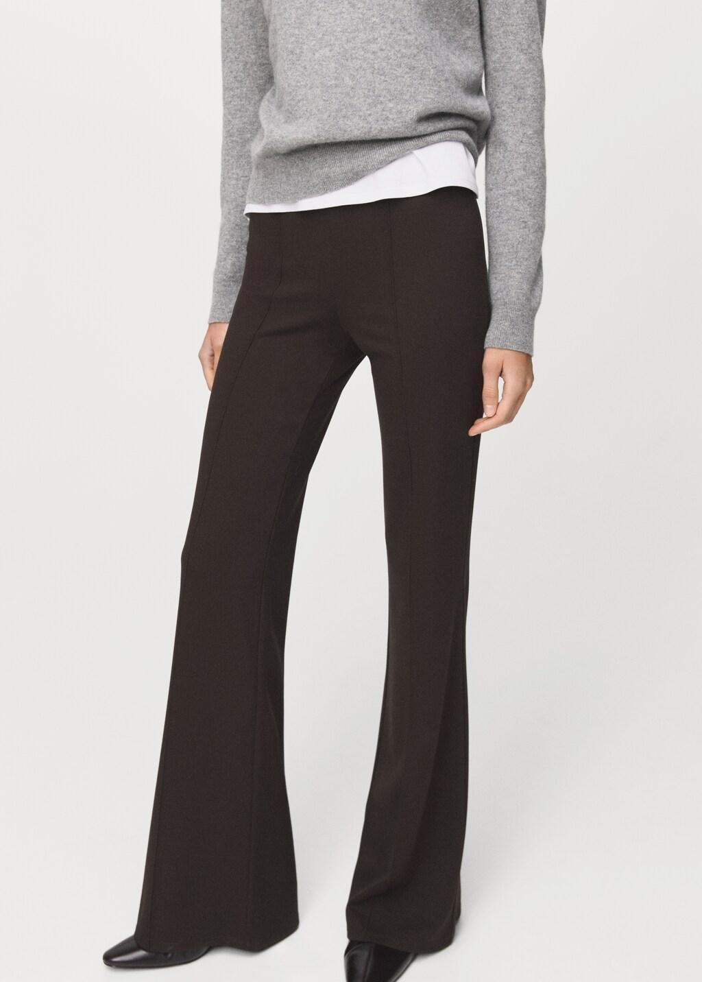 Brown Leggings With Seam Detail, Brown, large image number 3