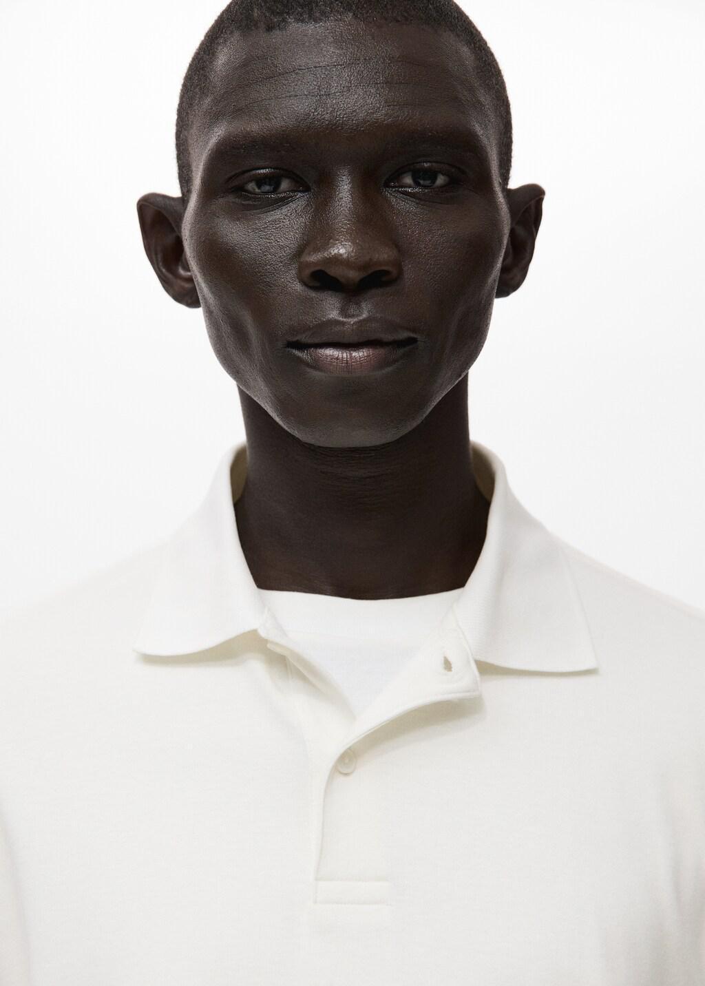 White Regular-Fit Knitted Polo Sweater, White, large image number 4