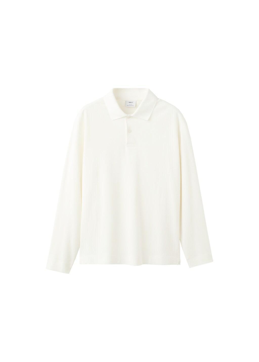 White Regular-Fit Knitted Polo Sweater, White, large image number 6