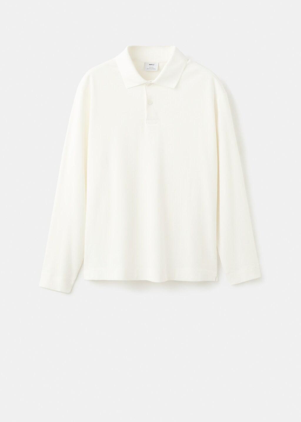 White Regular-Fit Knitted Polo Sweater, White, large image number 7