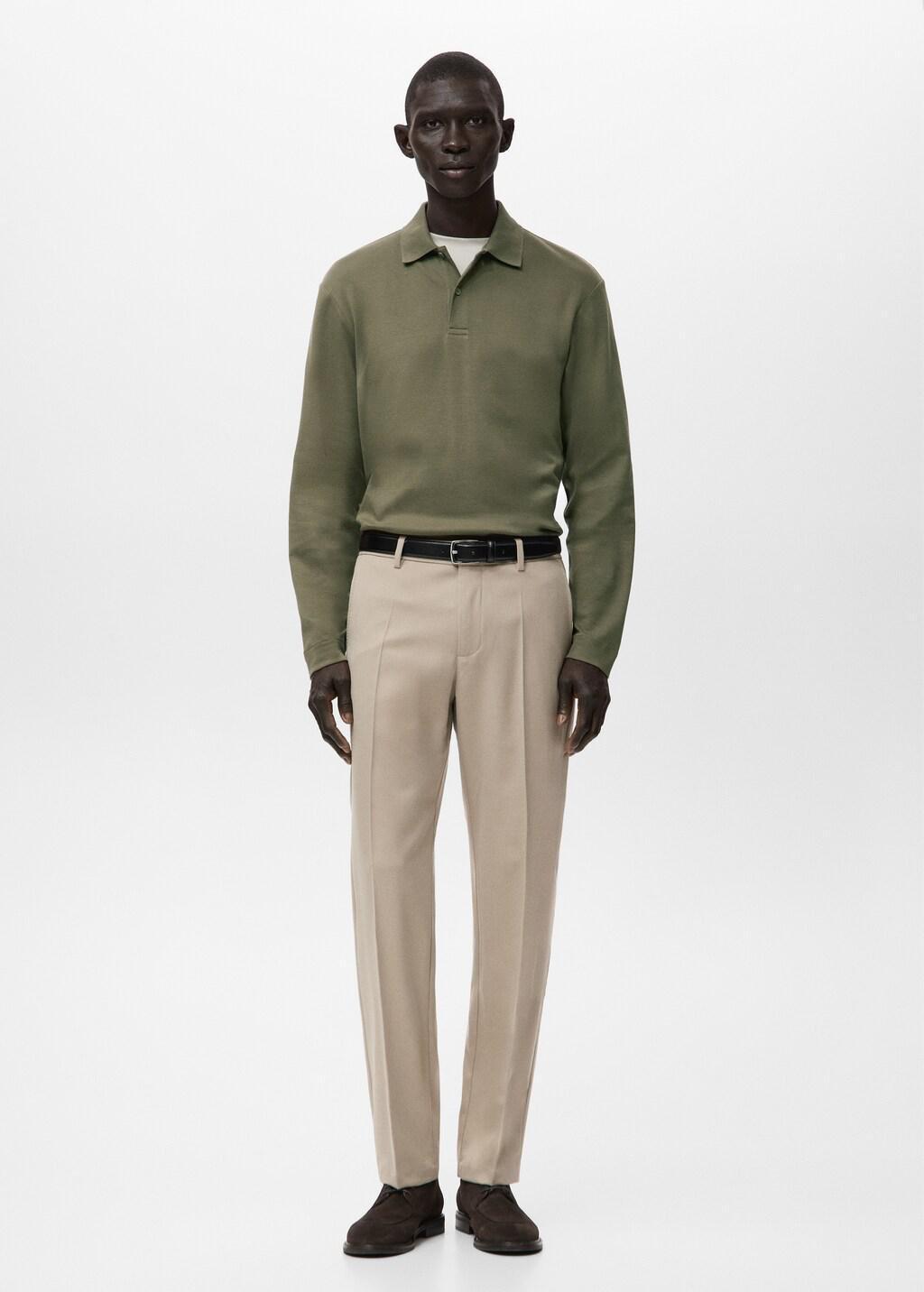 Brown Regular-Fit Knitted Polo Sweater, Medium Brown, large image number 0