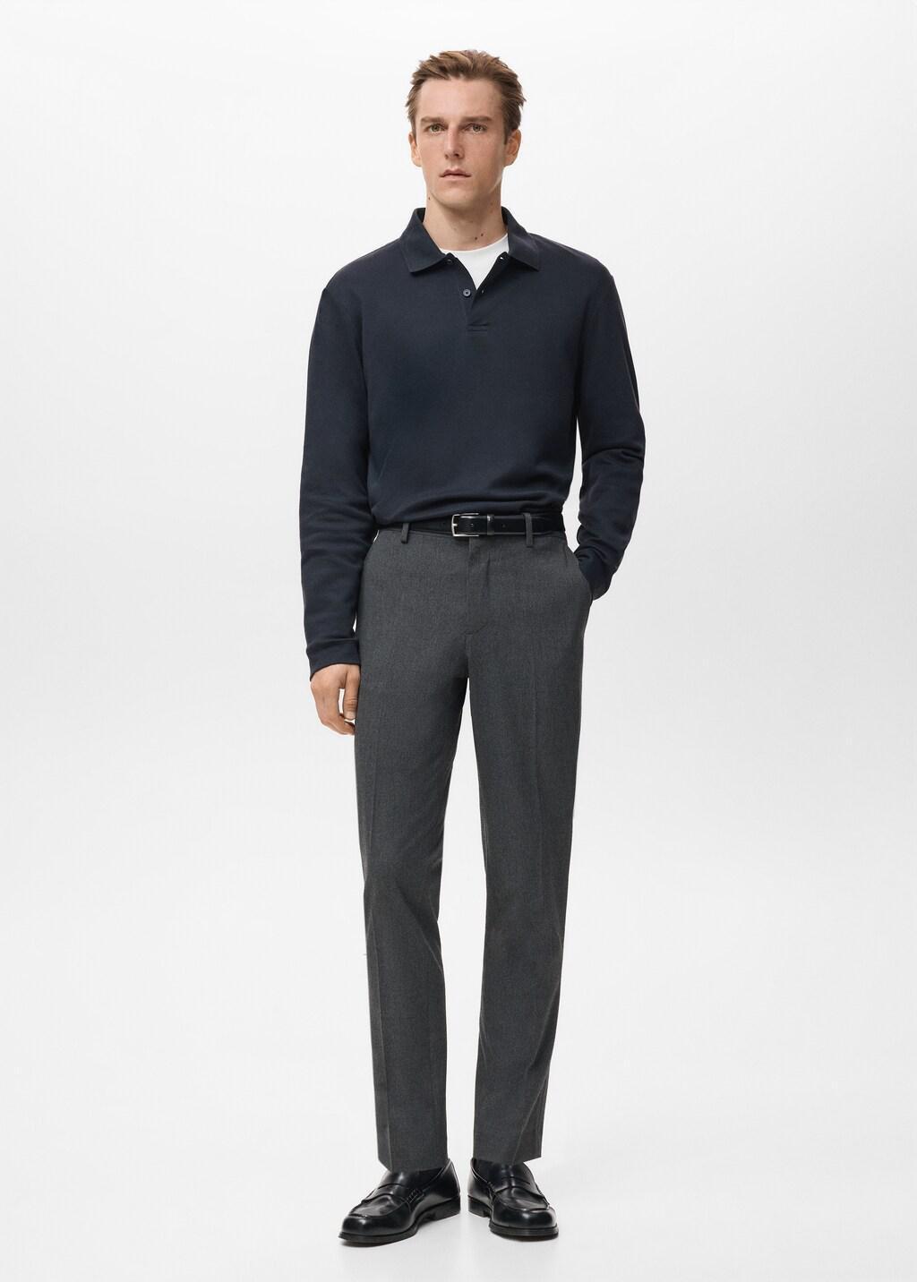 Navy Regular-Fit Knitted Polo Sweater, Navy, medium