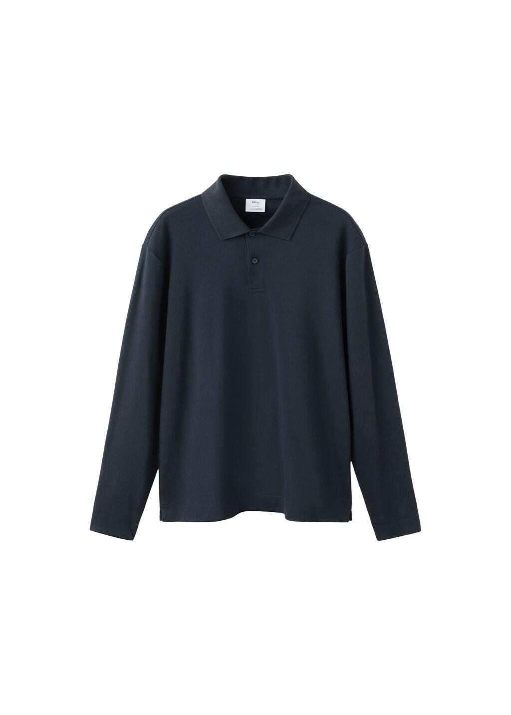 Navy Regular-Fit Knitted Polo Sweater, Navy, large image number 6