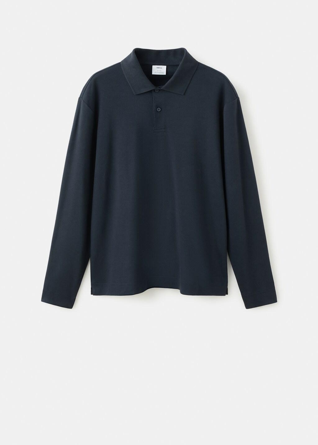 Navy Regular-Fit Knitted Polo Sweater, Navy, large image number 7