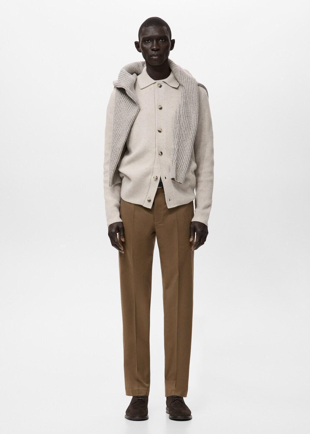 Brown Regular-Fit Cotton Trousers, Dark Brown, large image number 0