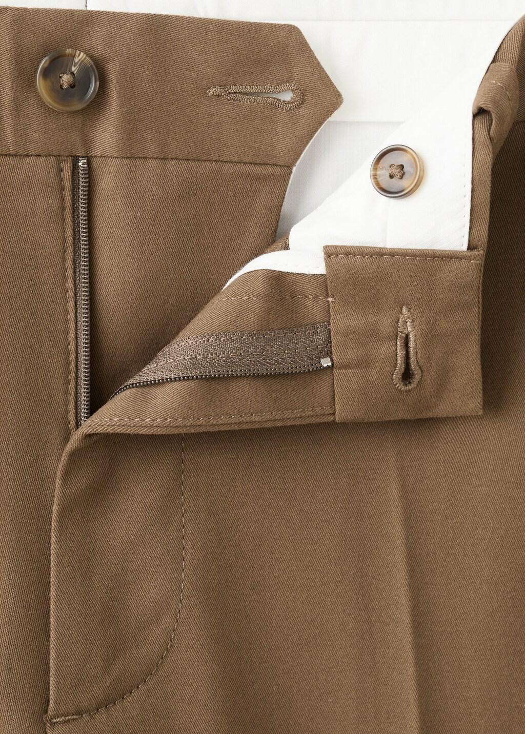 Brown Regular-Fit Cotton Trousers, Dark Brown, large image number 1