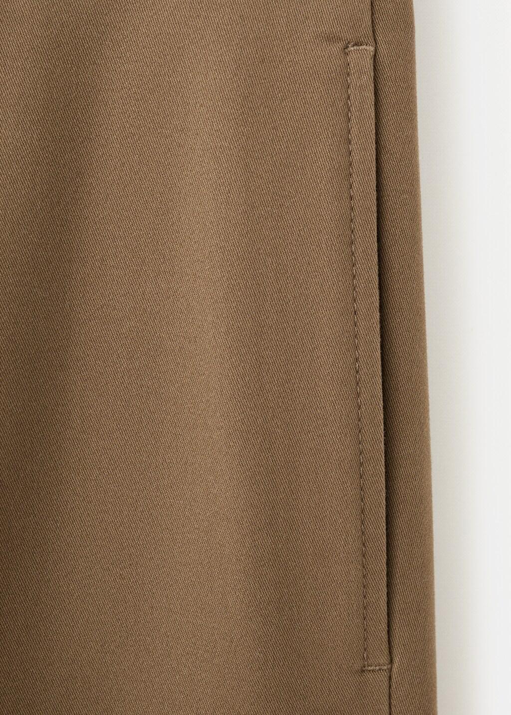Brown Regular-Fit Cotton Trousers, Dark Brown, large image number 5