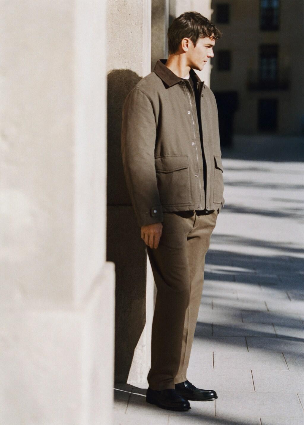 Brown Regular-Fit Cotton Trousers, Dark Brown, large image number 6