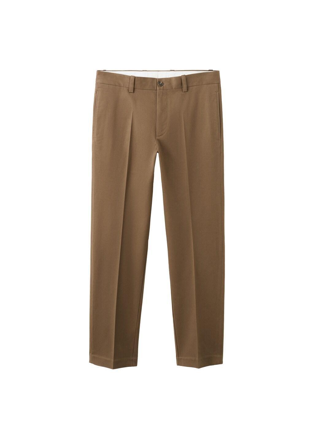 Brown Regular-Fit Cotton Trousers, Dark Brown, large image number 8