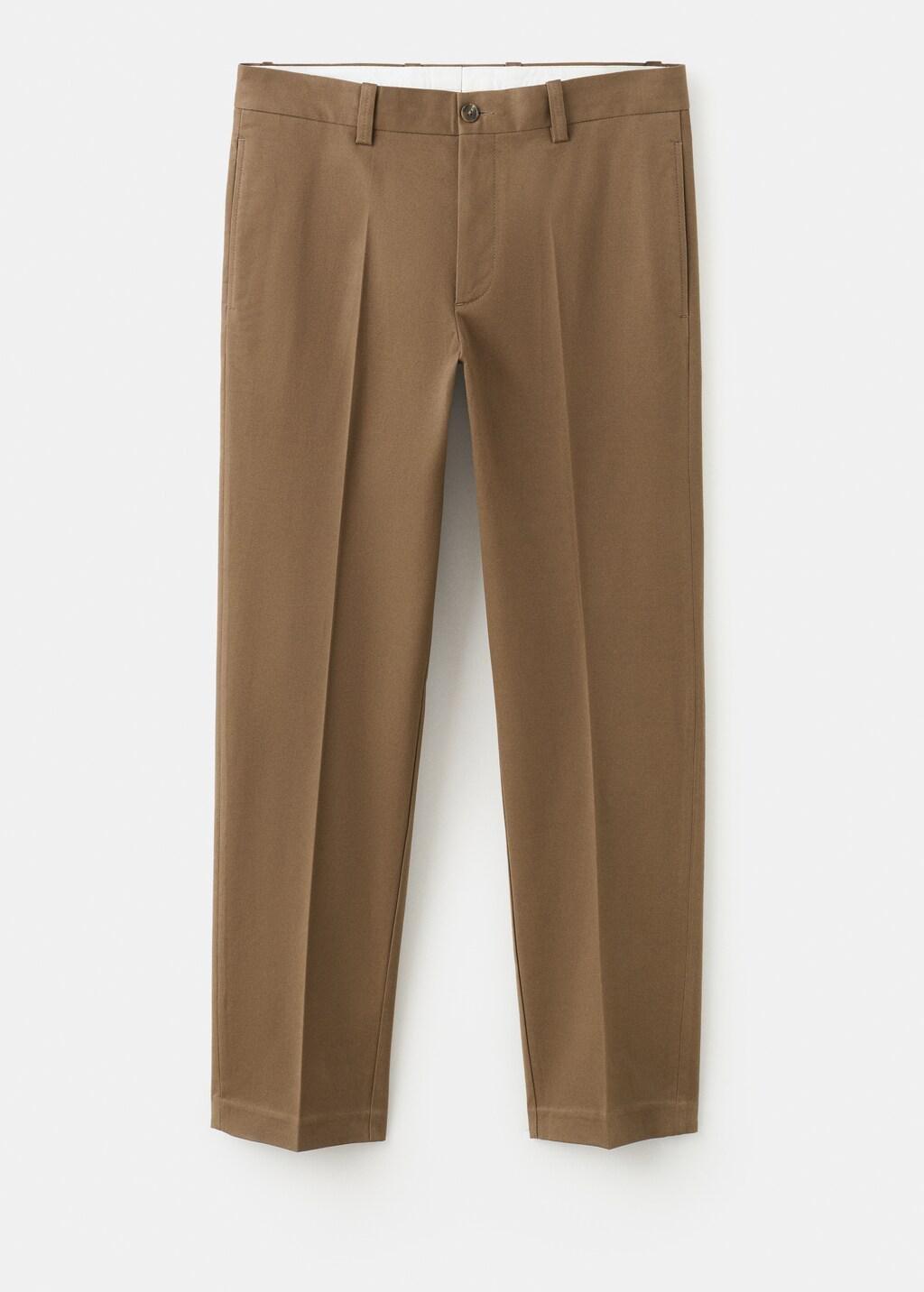 Brown Regular-Fit Cotton Trousers, Dark Brown, large image number 9