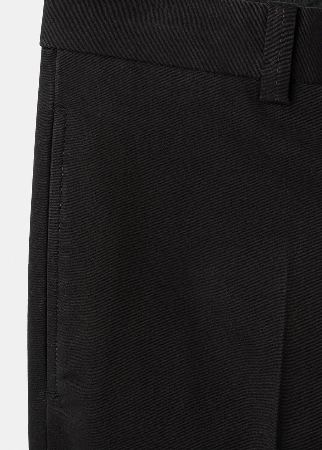Black Regular-Fit Cotton Trousers, Black, large image number 1