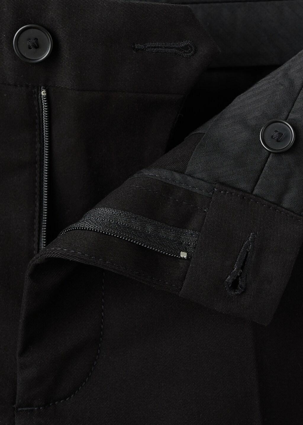 Black Regular-Fit Cotton Trousers, Black, large image number 5