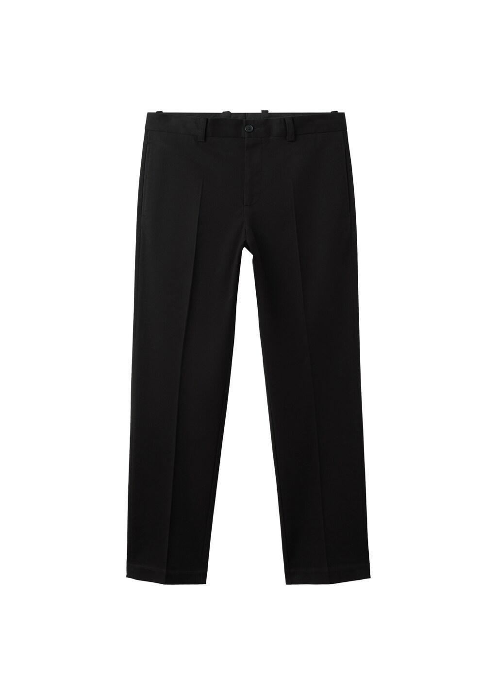 Black Regular-Fit Cotton Trousers, Black, large image number 8