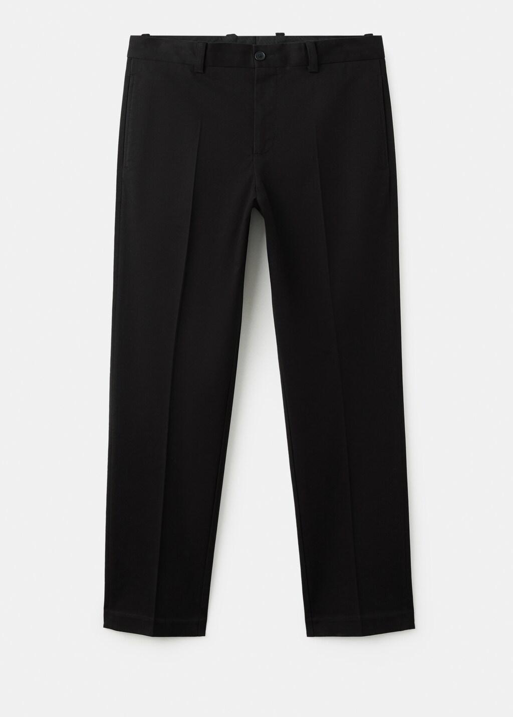 Black Regular-Fit Cotton Trousers, Black, large image number 9