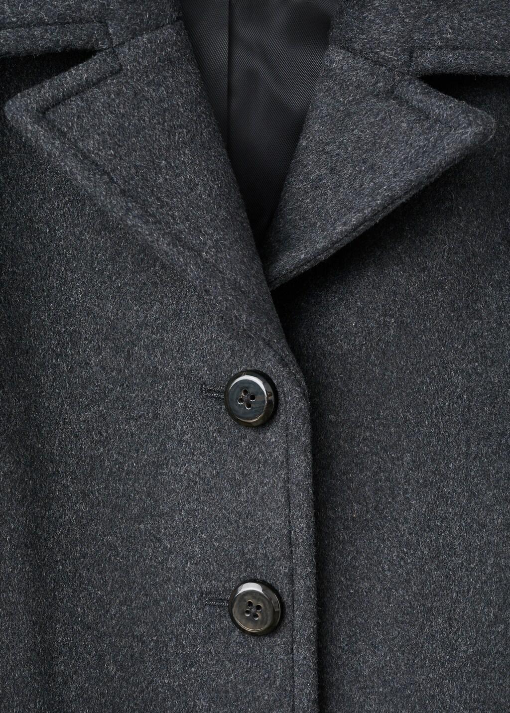 Grey Wool-Blend Coat With Button Fastening, 0201_92, large image number 0