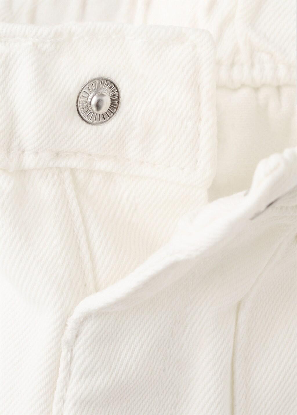 White Straight Jeans With Elasticated Waistband, Baby Boy, White, large image number 1