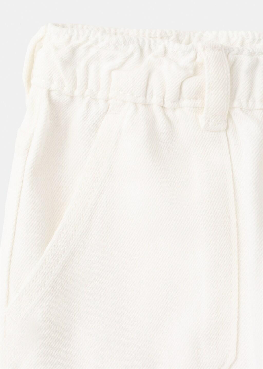 White Straight Jeans With Elasticated Waistband, Baby Boy, White, large image number 3