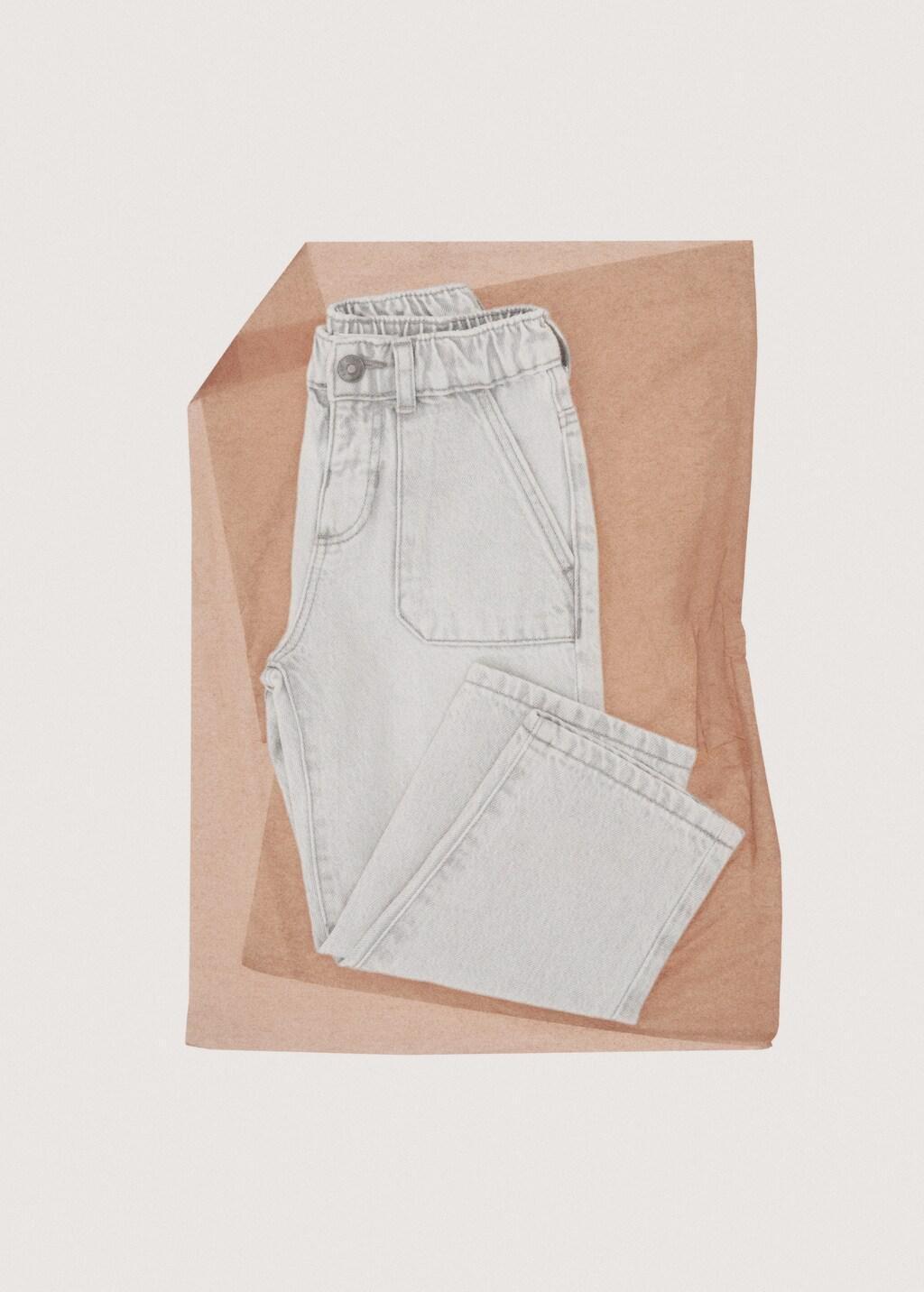 Grey Straight Jeans With Elasticated Waistband, Baby Boys, Open Grey, large image number 1