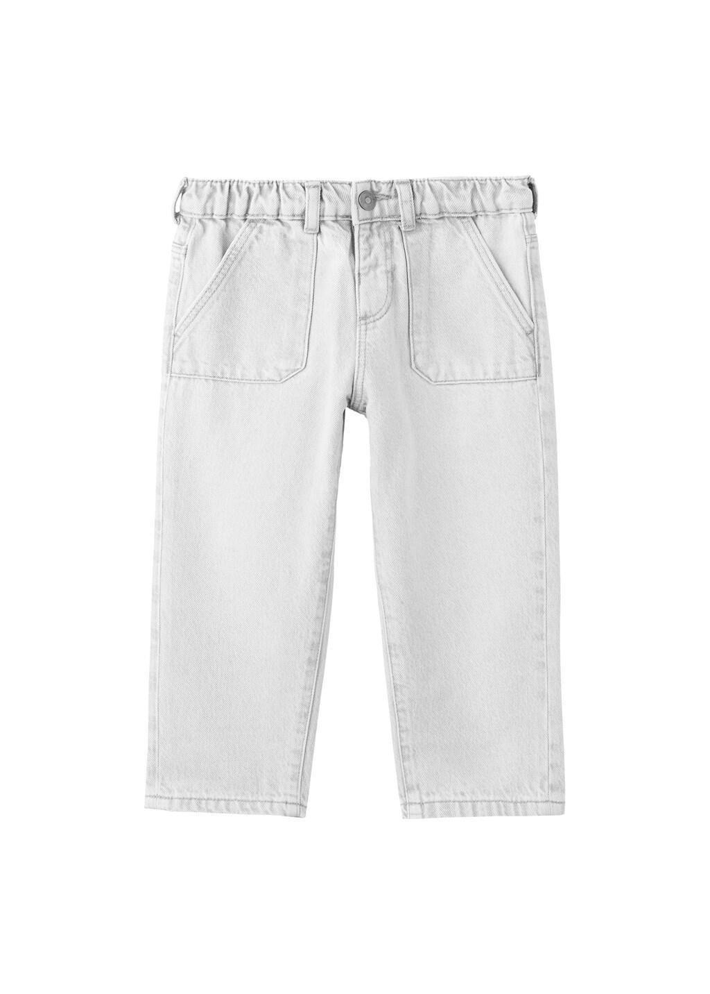 Grey Straight Jeans With Elasticated Waistband, Baby Boys, Open Grey, large image number 2