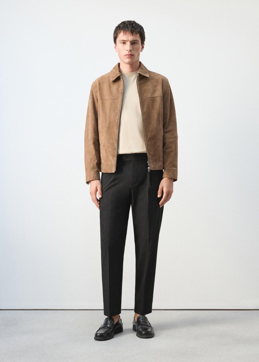 Black Boston Regular-Fit Suit Trousers, Black, large image number 0