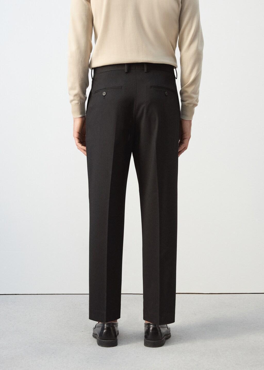 Black Boston Regular-Fit Suit Trousers, Black, large image number 2