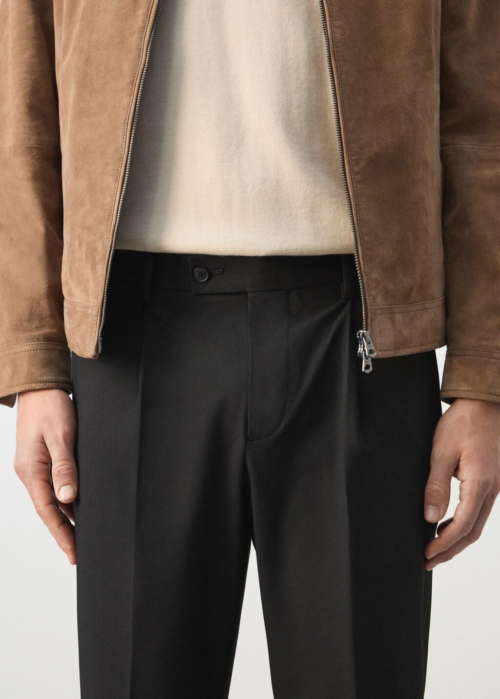 Black Boston Regular-Fit Suit Trousers, Black, large image number 4