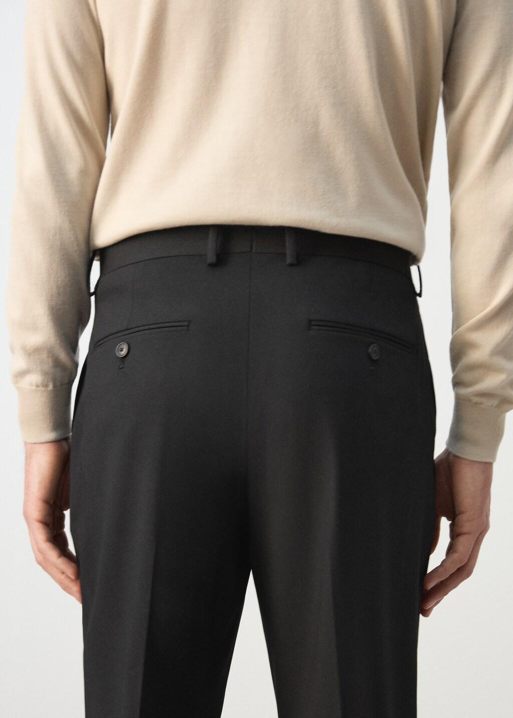 Black Boston Regular-Fit Suit Trousers, Black, large image number 7