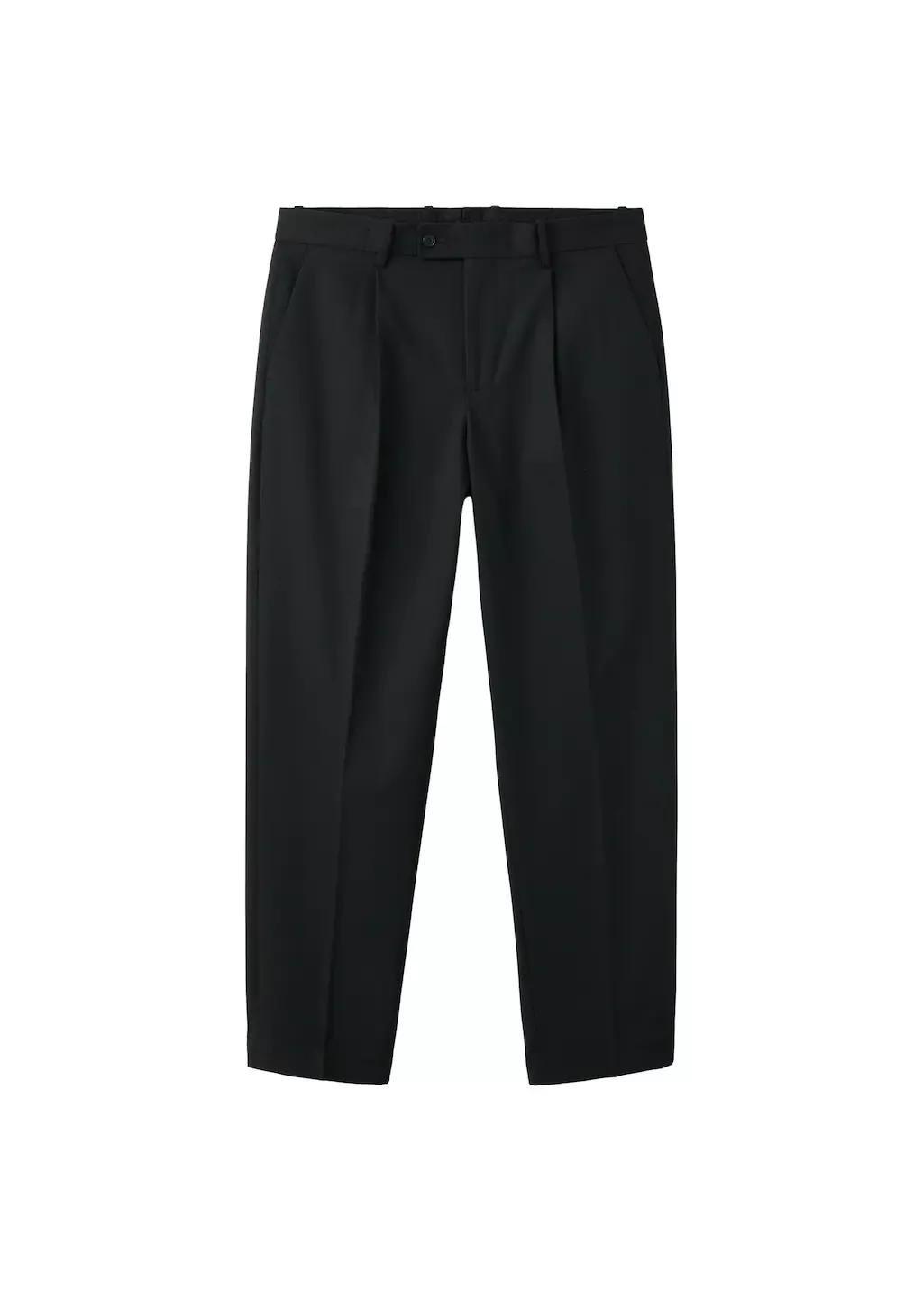Black Boston Regular-Fit Suit Trousers, Black, large image number 8