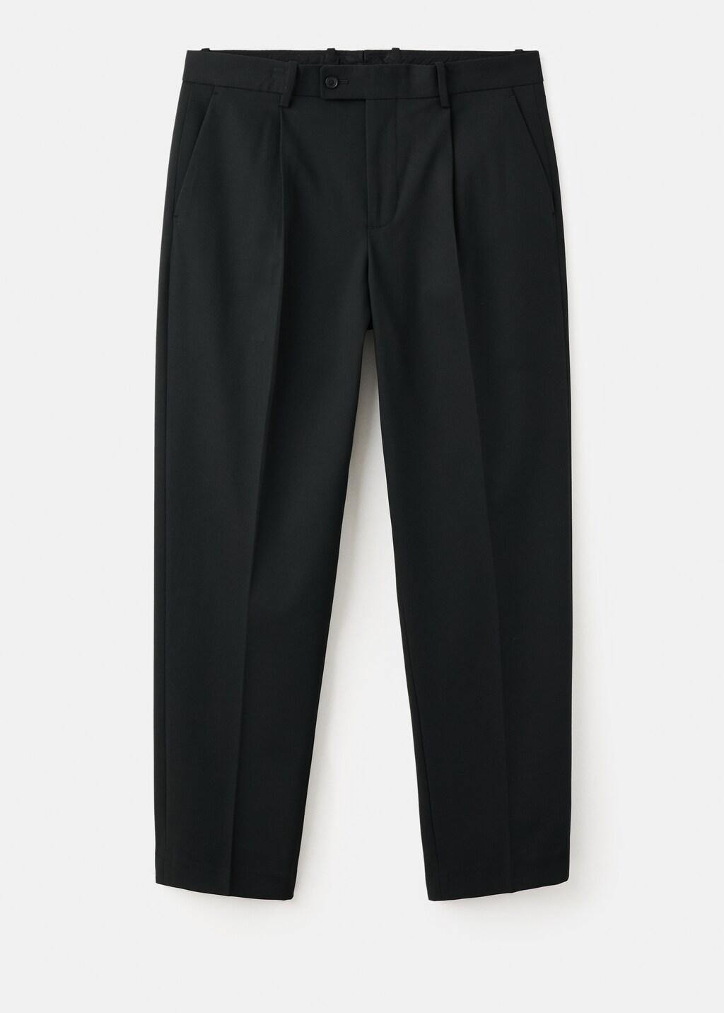 Black Boston Regular-Fit Suit Trousers, Black, large image number 9